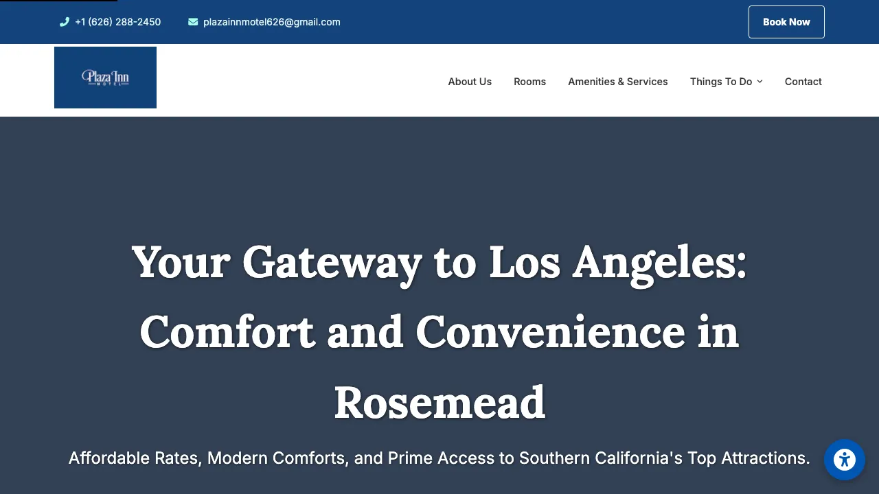 Plaza Inn Motel Rosemead website screenshot
